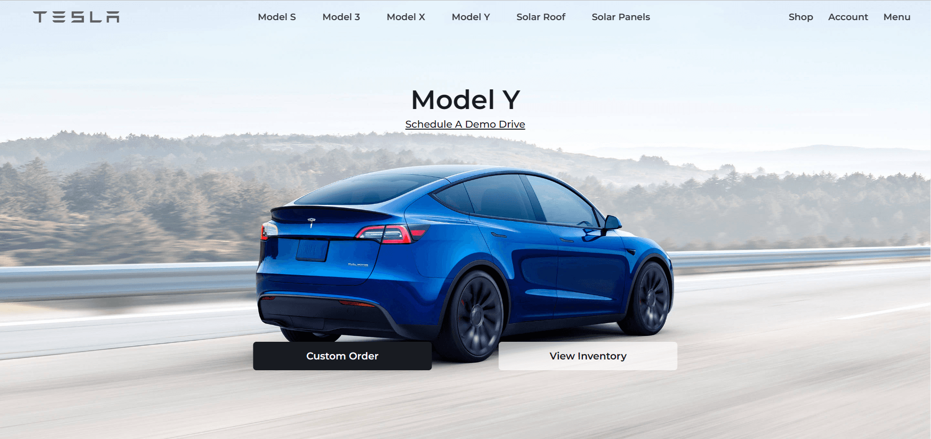 Tesla website clone with responsive design