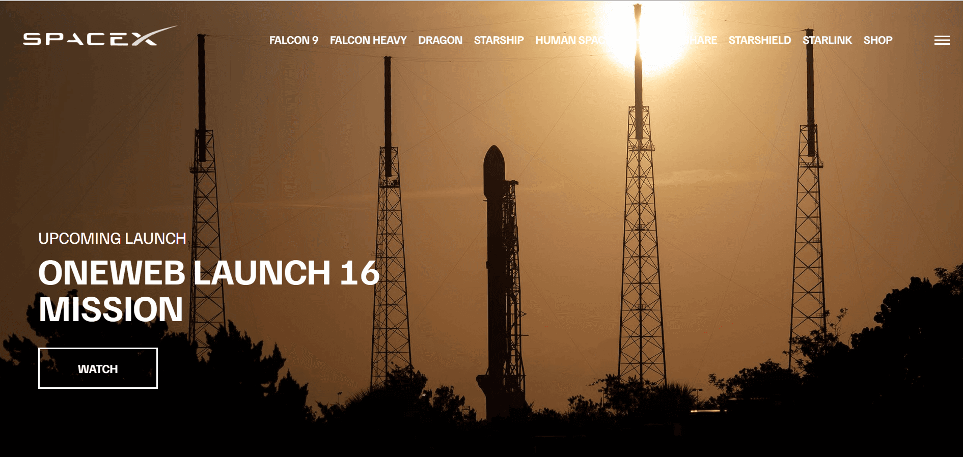 SpaceX website clone with modern design