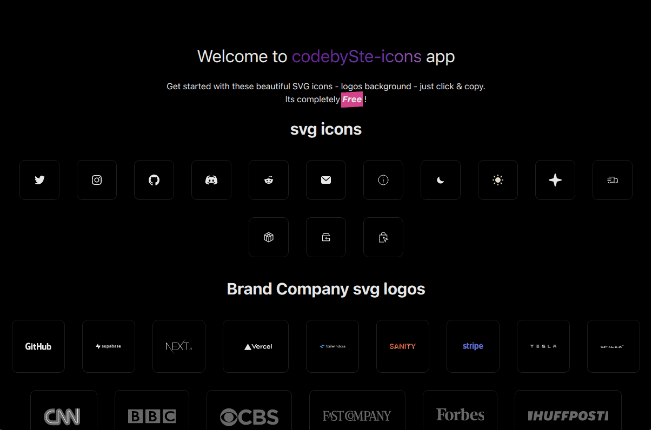 Custom SVG icon library for developers